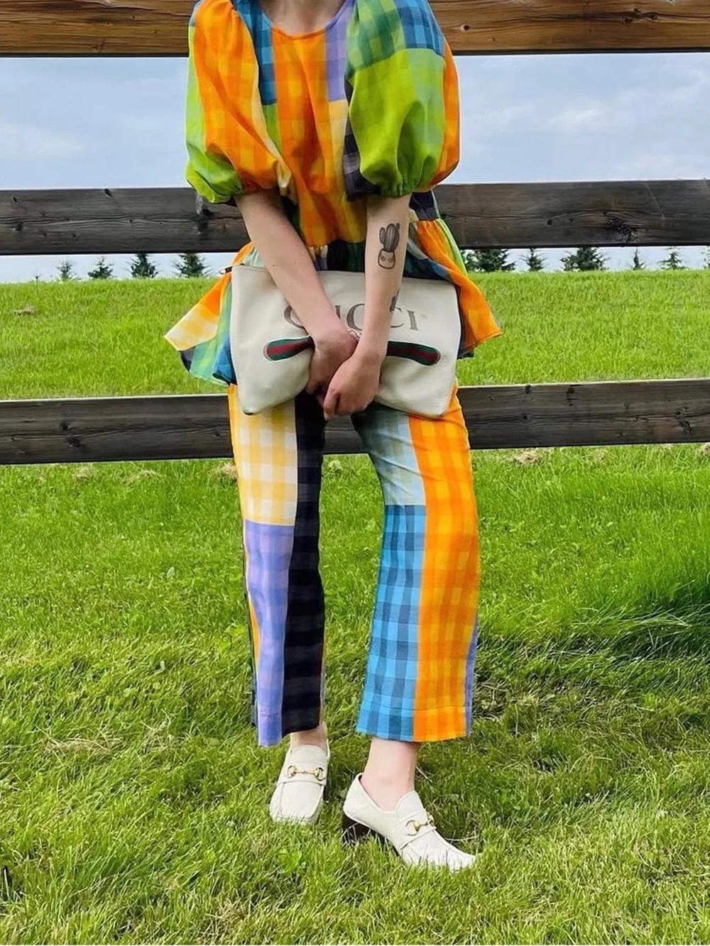 Revolve Two-Piece Plaid Set - Picture 8 of 9